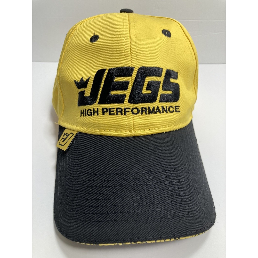 Jegs High Performance Cap Hat Yellow Black Auto Parts Twill Adjustable